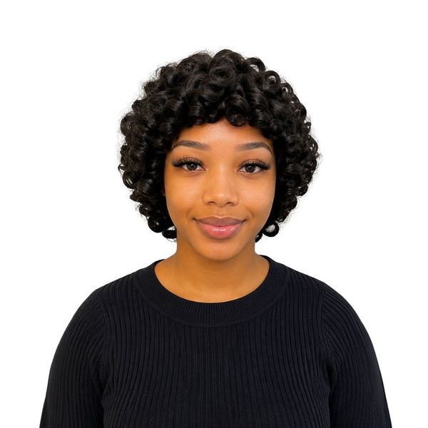 Funmi Mireille 350 Density Coily Curl Afro Wig (Super Double Drawn) short