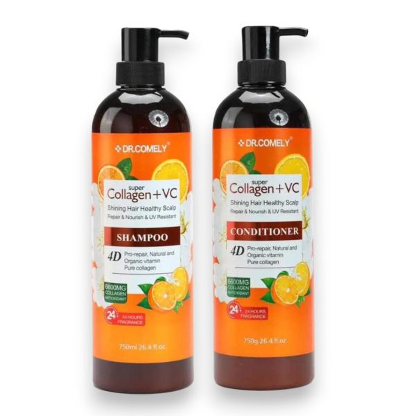 Super Collagen + Vitamin C Shampoo and Conditioner Set, 750ml