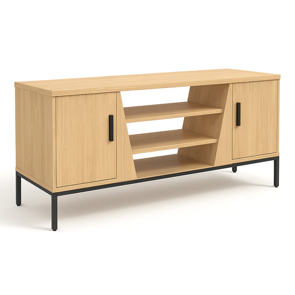 Mia's Home Matrix TV Unit Stand - 135cm Light Oak and Black