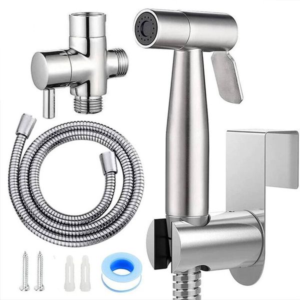 Handheld Sprayer Set Steel Bidet Faucet Wall Mounted Toilet Spray