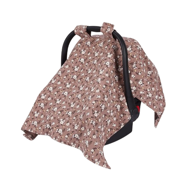 Muslin Baby Chair Cover - Plum Floral