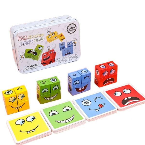 Face Change Rubik's Cube, Emoji wars, Wooden Building Blocks Puzzle Game