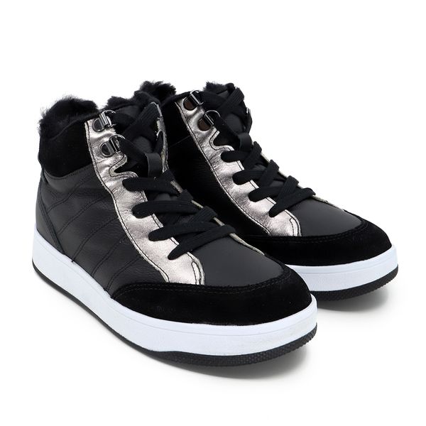 Usaflex Platform Sneaker With Fur - Black