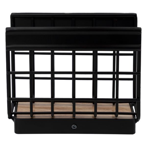 Regent Napkin Holder Black Wire &amp; Wood