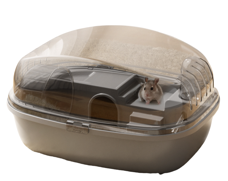 Multi-Function Hamster Cage with Exercise Wheel and Water Bottle-Yellow