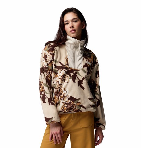Columbia Women's Sequoia Grove Printed Half Zip Jacket Dark Stone Blossom