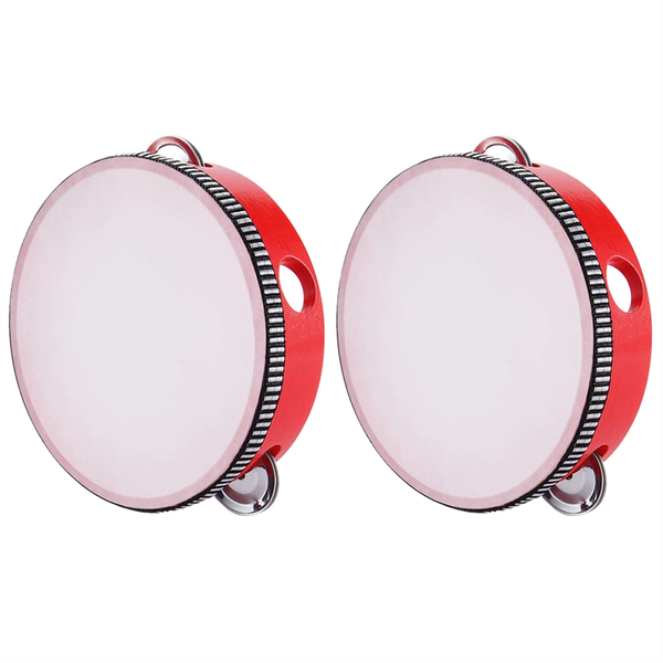 10-inch Wooden Round Tambourine For Kids And Adults