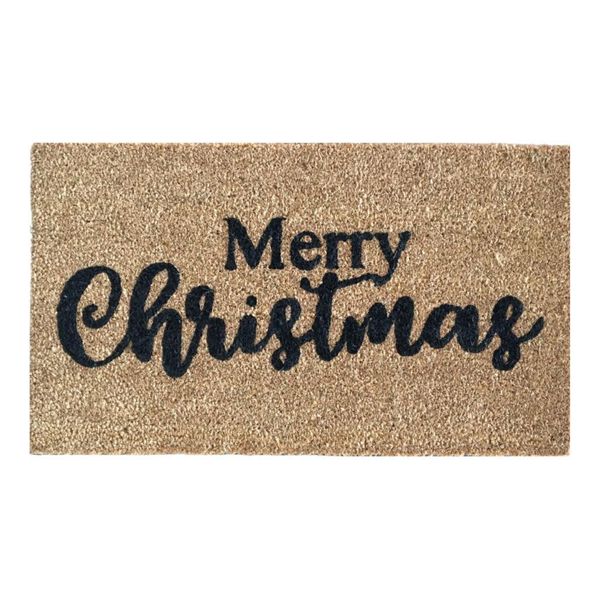 Natural Coir Doormat - Christmas Design 2 - 700 x 400 x 14mm