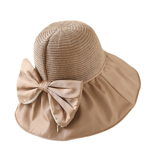 Women's UPF 50+ Sun Protection Wide Brim Bowknot Sun Hat