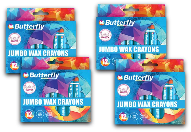Butterfly Crayons - Wax (12) Jumbo X4