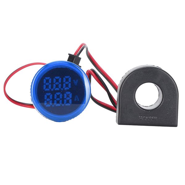 Universal 60-500V AC Round Signal Lamp Blue Light