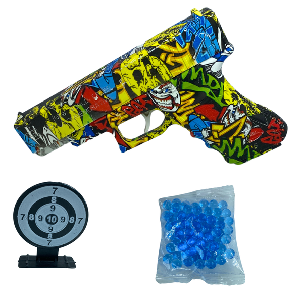 Graffiti Manual Glock Children's Toy Gun with Gel Blaster Bullet and Target