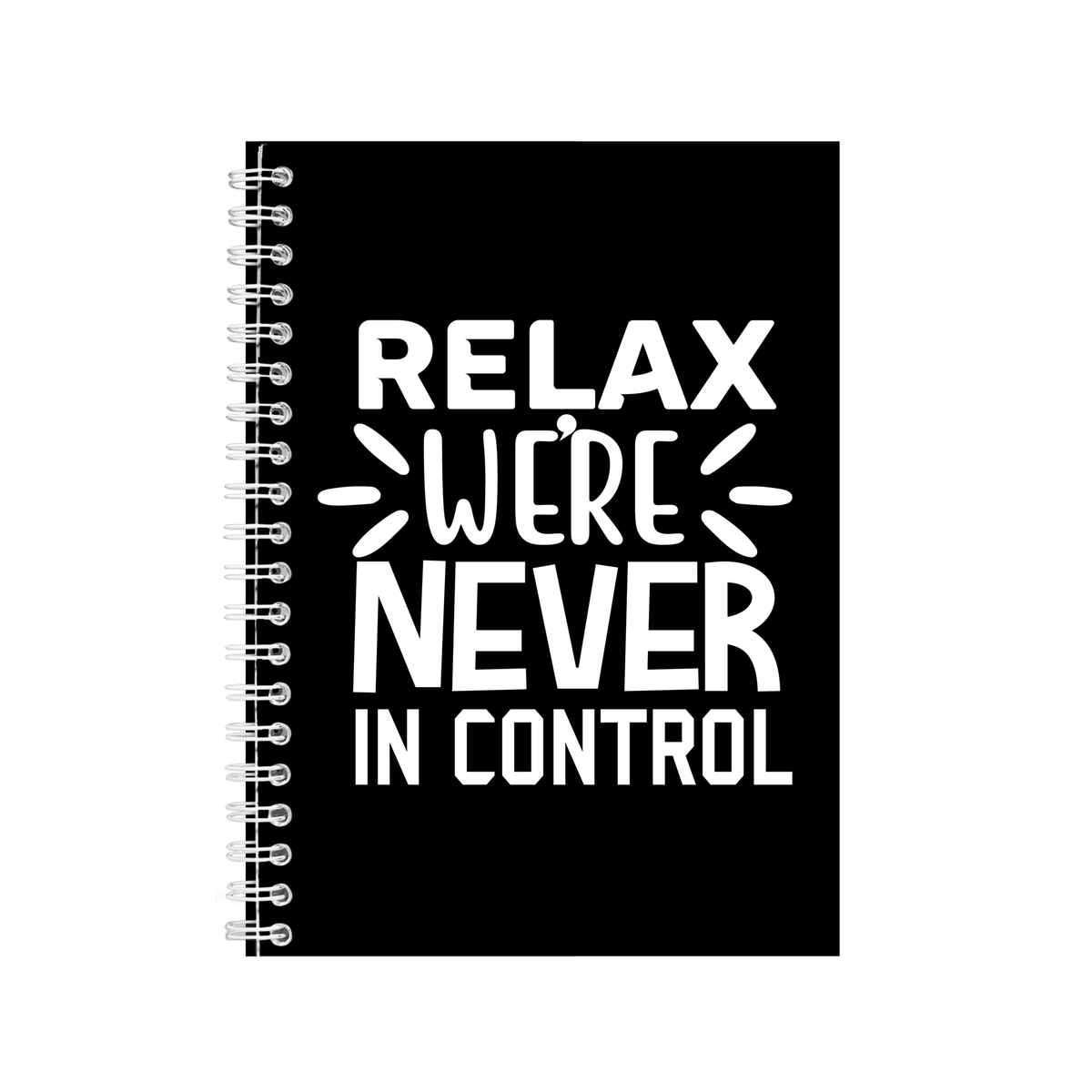 Relax a5 notebook pad with motivational trendy graphic design present