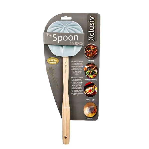 Wonder Towel Luxury Silicone Non-Stick Kitchen Spoon Removable Head Blue