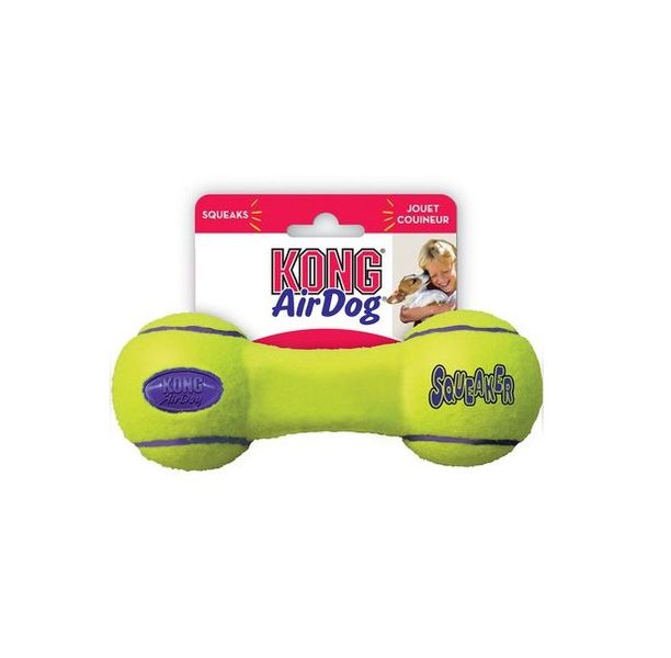 Kong - Dog Toy Airdog Squeaker Dumbbell - Small - Yellow