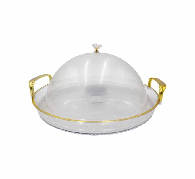 Plastic Serving Tray Gold Handles