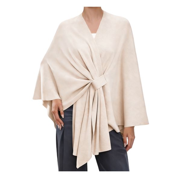 Women's Elegant Shawl Wraps Soft Open Front Poncho Sweater for Fall Winter