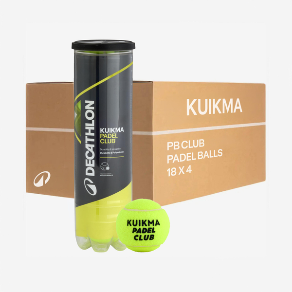 Kuikma Pressurised Padel Balls - Case of 18 Tubes of 4 Balls
