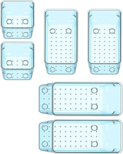 Sulfar 6pcs Desk Drawer Organizer Trays Various Size Bathroom Drawer Tray D