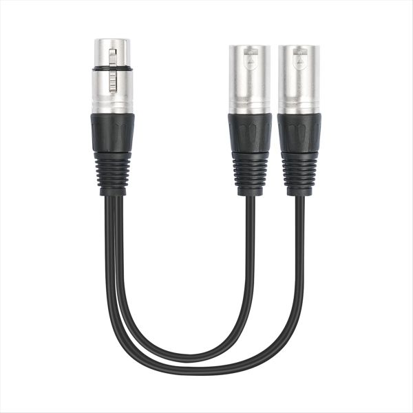30Cm 3 Pin Xlr Female To Double Male Y Splitter Cable