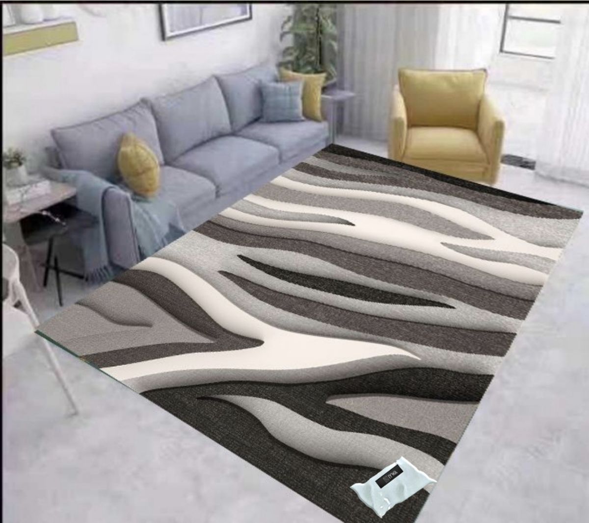 200cm by 150cm - Modern 3D Design Area 17 Rug & Complementary IYWA ...