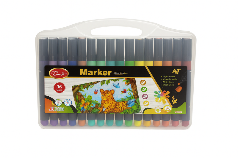 36-Color Jumbo Art Marker Set with Carry Case