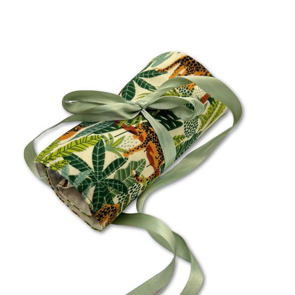 Scribble and Scratch Trendy Roll-up Pencil Bag, 24 slots- Monstera Leaves