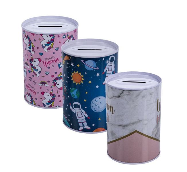 Money-Bank Tin Kiddies 8cm x 12.5cm (6 Pack)