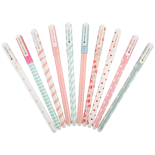 10-Pieces Charming Decorative Design Vibrant Gel Pen Set - Multicolor