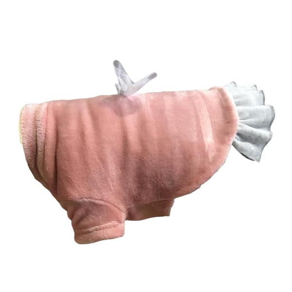 Dog Jersey - Tutu with Adorable Bow - Mongolian Fleece - Denim Blue