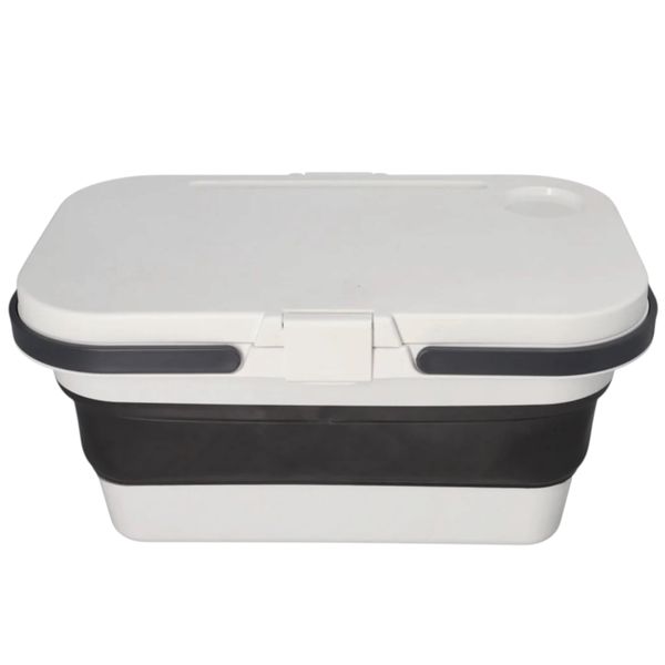 Collapsible Storage Basket with Lid - Camping and Picnic Essential - 47 cm