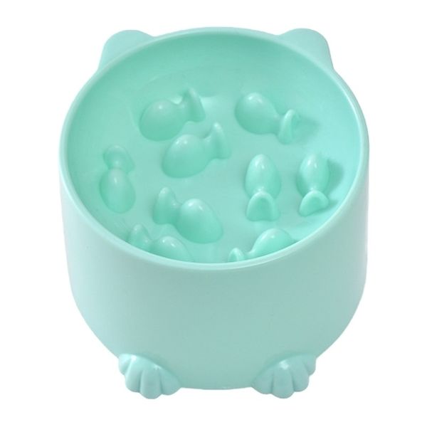 Elevated Cat Slow Feeder Bowl with Ears, Anti-Vomiting &amp; Non-Slip