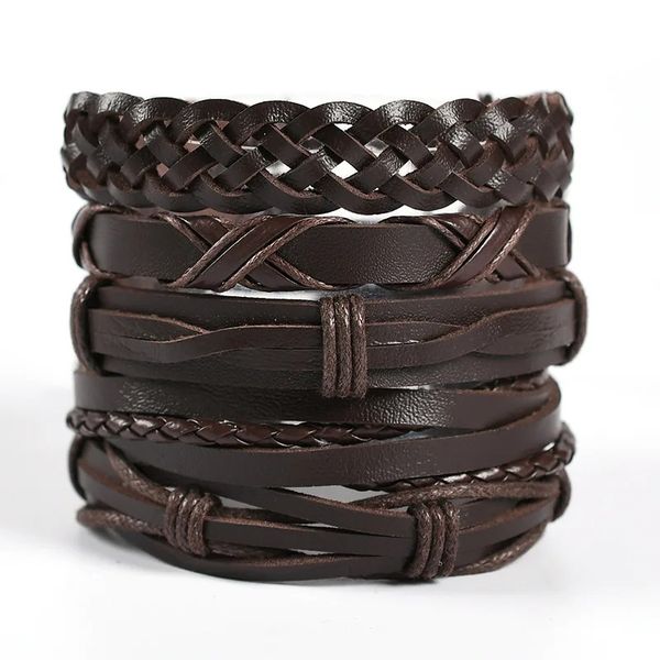 Layer Skull Leather Bracelet Set Style 9 image