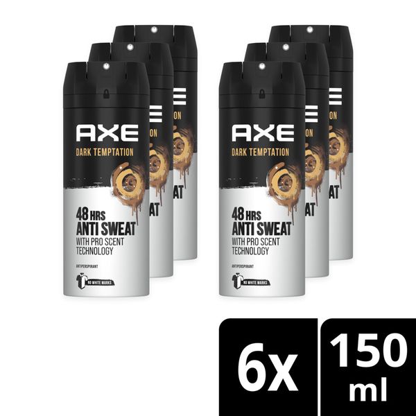 AXE Dark Temptation Antiperspirant Deodorant Body Spray 6x150ml