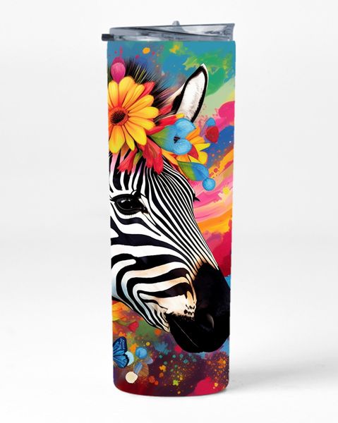 ZEBRA1 20oz Insulated Skinny Tumbler Sublimation With Straw 048