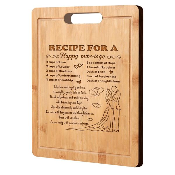 Laser Engraved Bamboo Cutting Chopping Board Wedding Gift for Couple 2026