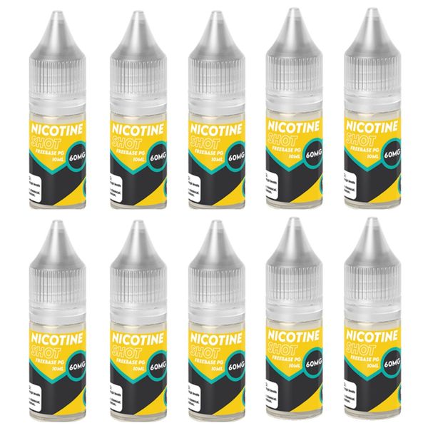 Nic Shot - PG Base 10ml - 60mg (Makes 5mg Longfill) - 10 Pack