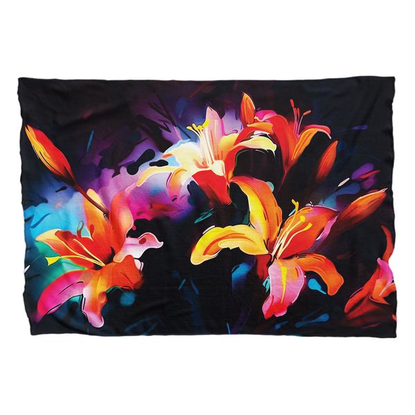 Lillies at Midnight Large Light Weight Fleece