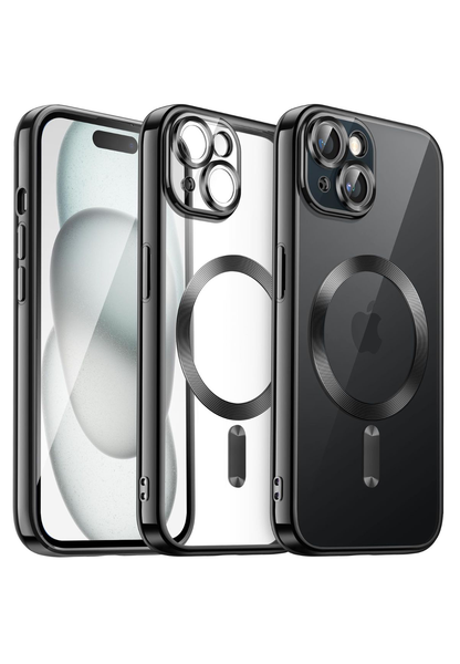 MagSafe Magnetic Cover with Camera Lens Protector for iPhone 15/Pro/Pro Max