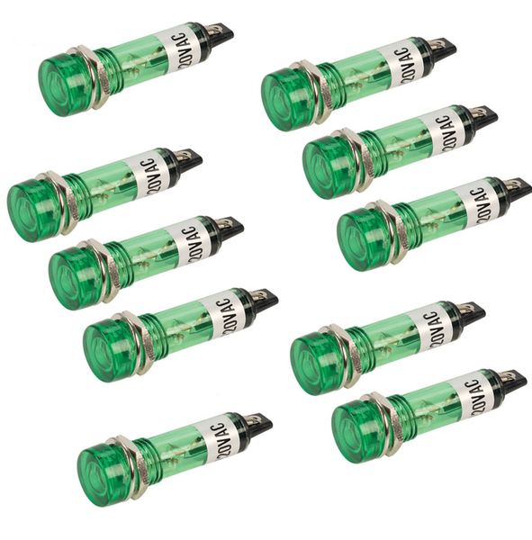 Pilot Light / Indicator Light - Green - Pack of 10