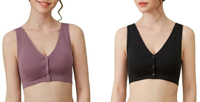 Nursing Sleep Bras for Breastfeeding Maternity Women Snap Front Pack of 2