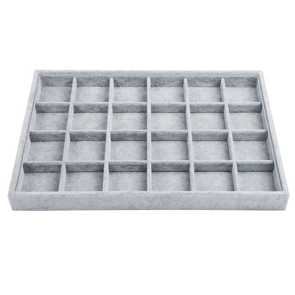 24 Grid Ice Velvet Jewelry Drawer Organizer for Rings Earrings Pendants