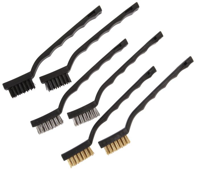 Duratool (D00220) Mini Wire Brush Set, Plastic Handles, 6 Piece
