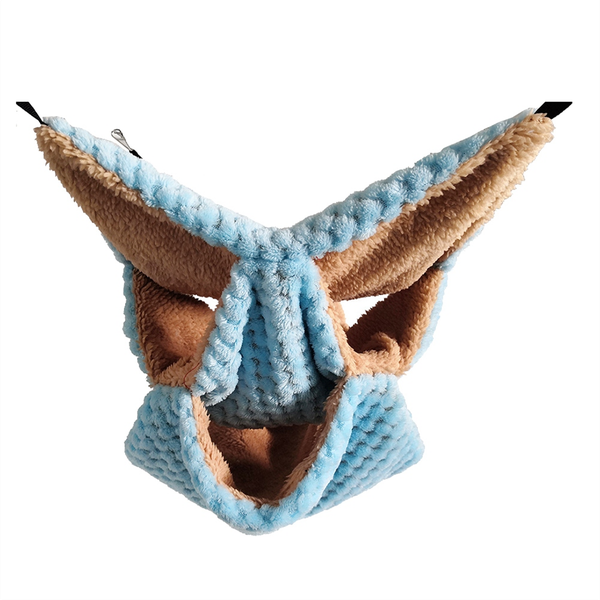 Small Animals Hammock Ferret Sugar Glider Triple Bunk Bed Cage Blue