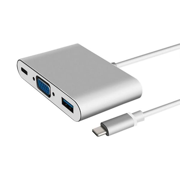 Type-C to VGA, USB 3.0 and Type-C Multiport for display for All USB-C Port