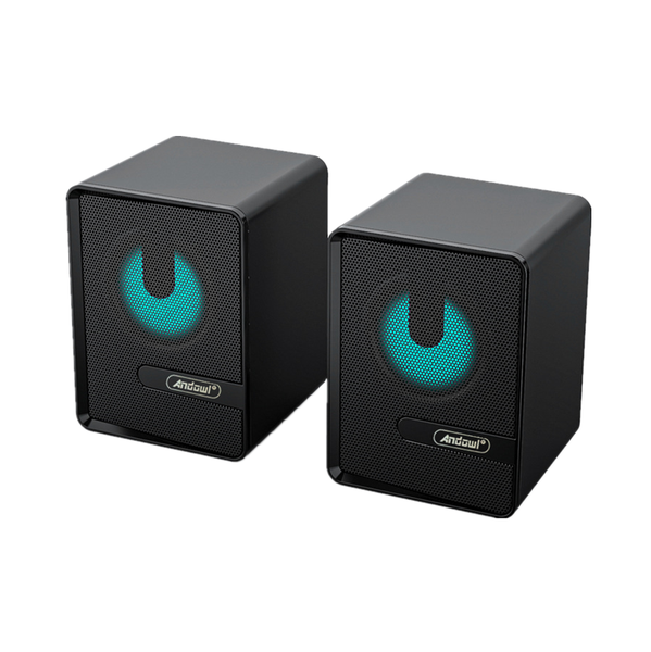 RGB Mini USB Speakers 3.5 mm Stereo Sound Computers Laptops Speaker