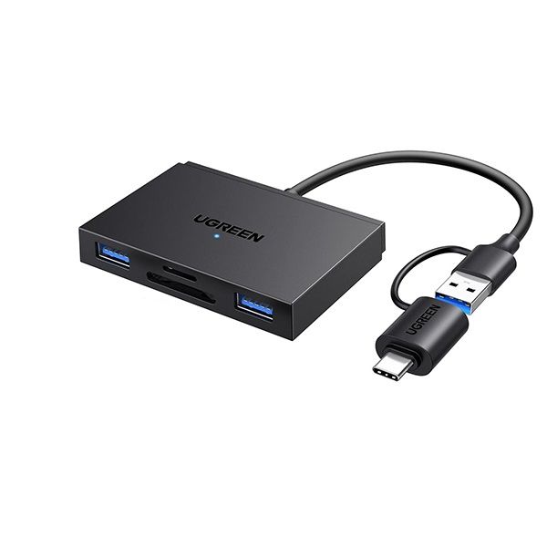 UGreen 45167 USB-C 4IN1 Card Reader With 2X USB3.0 + 1X SD/TF-BK