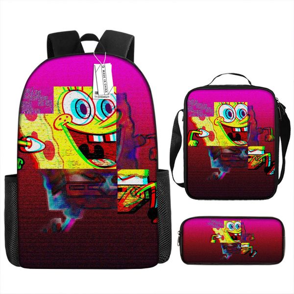 Kids School Backpack Set: 3-Piece (Bag, Lunch Box &amp; Pencil Case) SpongeBob