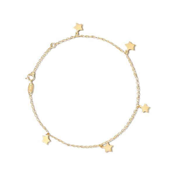 9kt Yellow Gold Star Charm Bracelet