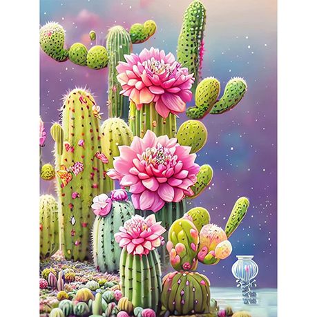 Cactus DIY Full Drill Crystal Rhinestone popular Arts ，Gem Art with Diamond Large Home